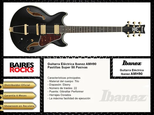 Guitarra Eléctrica Ibanez Amh90 Pastillas Super 58 Pasivas