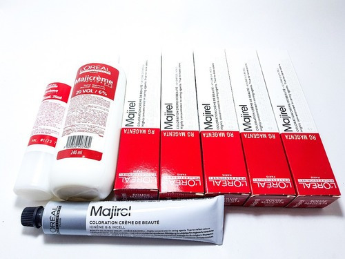 Kit Tintura semipermanente L'Oréal  Majirel Majicontrast tono rojo magenta para cabello