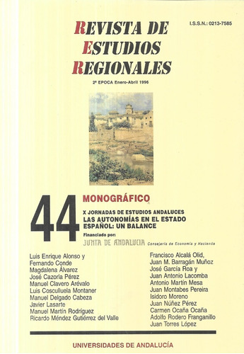 Revista Estudios Regionales 44 / Autonomías / Andalucía