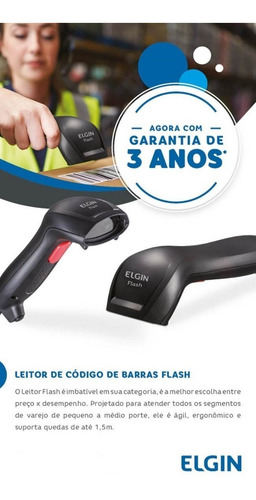 Imagem 4 de 4 de Leitor De Códigos De Barras Elgin Flash Ccd