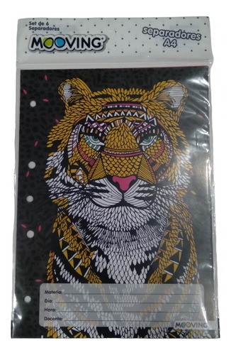 Separadores Carpeta A4 Escolares Animal Art Tigre Naturaleza