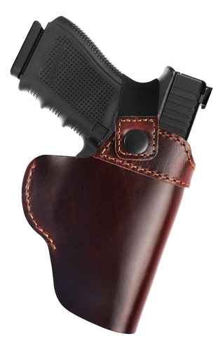 Owb Genuine Leather Gun Holster With Retention Strap Compati
