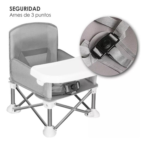 Silla De Alimentación Ajustable Para Bebés Plegable, Portáti