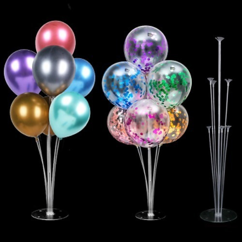 Imagen 2 de 10 de Columna P/ 7 Globos Deco439 Base Soporte Portaglobo Varillas