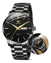 Comprar Relojes Date Day Para Hombre, Relojes De Acero Negro De Moda