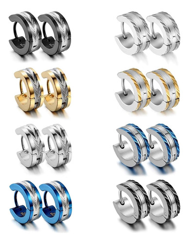 Aroncent Acero Inoxidable 3-8 Pares De Aretes De Aro Para Ho