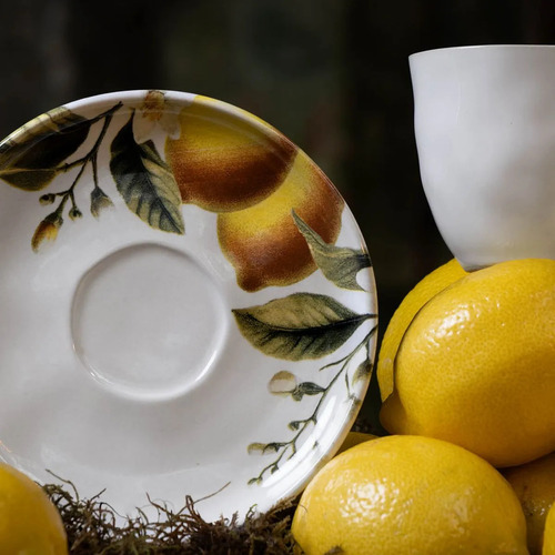 Conjunto com 6 Xícaras De Chá Orgânico 170ml com 6 Pires Bio Limonata