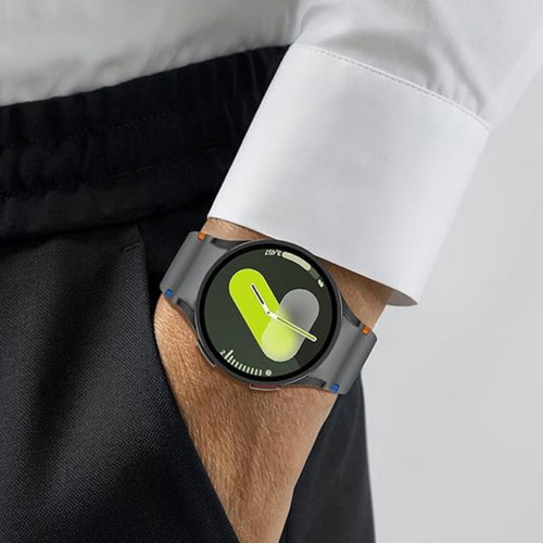 Pulseira Fecho Silicone Respirável Para Galaxy Watch 4 5 6 7 Cor Azul-claro