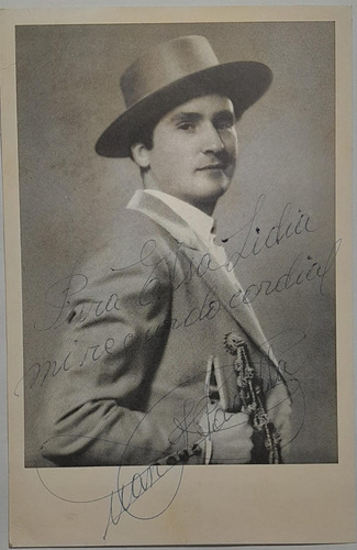 Antigua Foto Autografiada Cantante Español Juan José Padilla