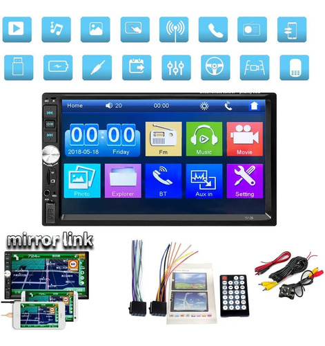 Autoestereo 7012b Bluetooth Pantalla De 7 Touch Usb Control