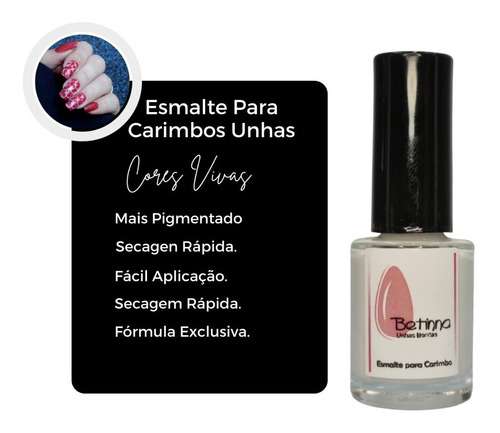 Imagem 2 de 3 de Esmalte Para Carimbo Unhas Betinna - Branco Cremoso