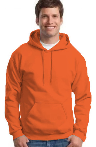 Buzo Hoodie - Canguro Con Capucha - Unisex  Naranja H09