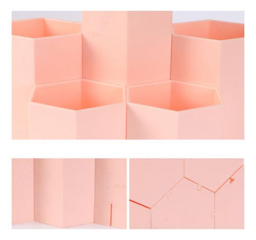 Caja De Almacenamiento De Escritorio Con Soporte Hexagonal P