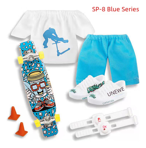 Qcr002 Blue Harlan - Set De Monopatín Y Pantalones Mini Fing