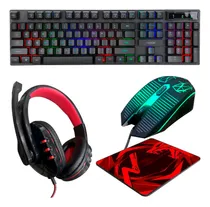 Comprar Kit Gamers Teclado Mouse Auricular Pad Rgb Gaming Pc