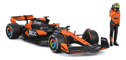 Auto F1race Mclaren Mcl38 2024 Escala 1:24 C/figura #4norris Naranja