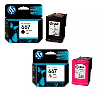 Juego De Tinta Hp 667 Negro / Color Deskjet Ink 2376/ 2775