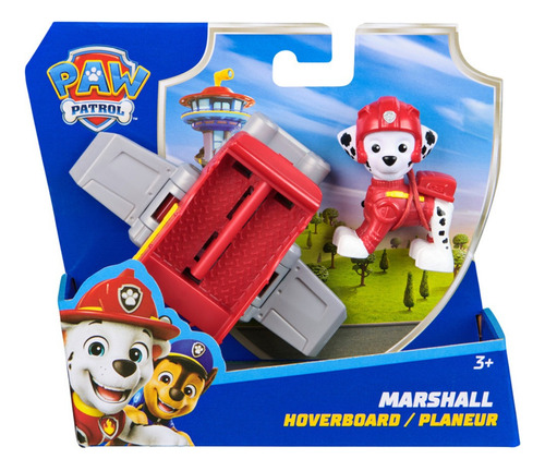 Paw Patrol: Action Pups, Figura De Acción De Marshall Y Avión Aerodeslizador Con Alas Plegables, Juguetes Para Niños Y Niñas A Partir De 3 Años