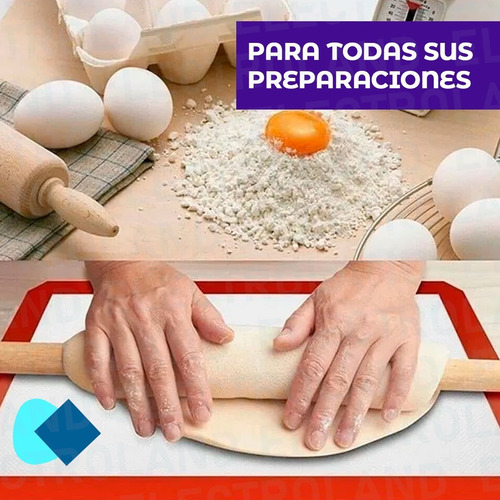 Imagen 5 de 10 de Lamina Tapete Antiadherente De Silicona Repostería Hornear