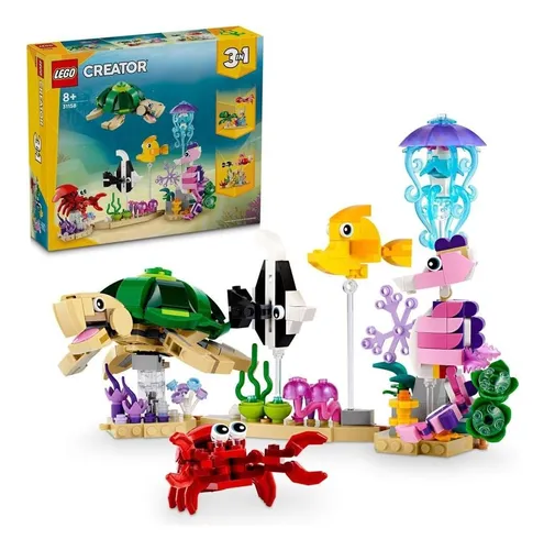 Lego Creator 3 En 1 Animales Marinos Acuaticos 31158 Tortuga