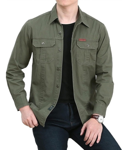 Camisa De Estilo Militar En Varios Colores Con 2 Bolsillos D