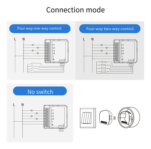 Disyuntor Tuya Smart Wifi Con Control De Luz De 4 Vías Cont-