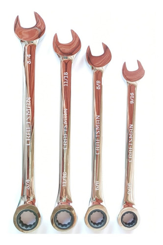 Juego De 4 Llaves De Matraca Combinadas Craftsman® Pulgadas
