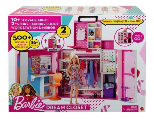 Barbie Dream Closet Playset 36 Pzas No Incluye Muñeca