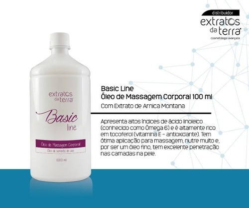 Basic Line Óleo De Massagem Corporal Extratos Da Terra 1 L.