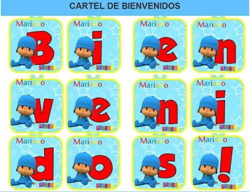 Kit Imprimible Candy Bar Pocoyo Fiesta 3x1