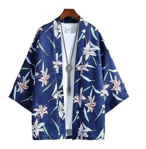 Kimono Con Diseño Floral Japonés Para Hombre