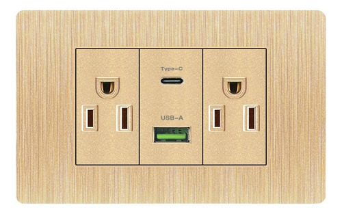 One-piece Four-hole Socket - 118 Style Gold Pc Usb Type-c