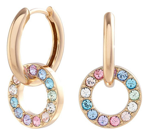 Aretes Olivia Burton Rainbow Chapa Oro 18k Objrbe16 Mujer