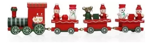 Tren Navideño De Madera Decoración Navidad