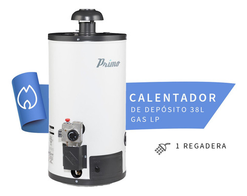 Calentador De Deposito Primo 38 L Gas L.p. Color Blanco