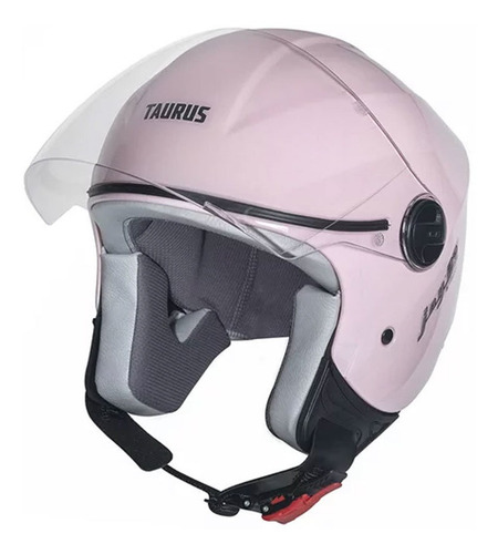 Imagem 2 de 6 de Capacete Taurus Joy23 Rosa Claro Forro Cinza