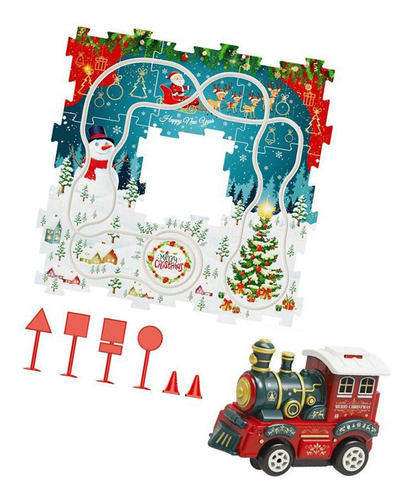 Juego De Rompecabezas De Tren Navideño Con Vías, 25 Piezas