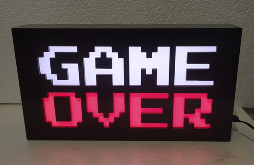 Luminária Game Over Troca De Cor Automaticamente