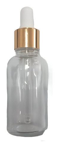 Frasco De Vidrio Transparente 100ml Con C/ Gota Dorado (x10)