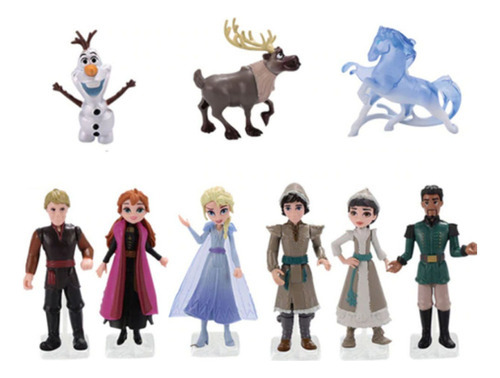 9pcs Frozen Princess Elsa Anna Olaf Acción Figura Juguete