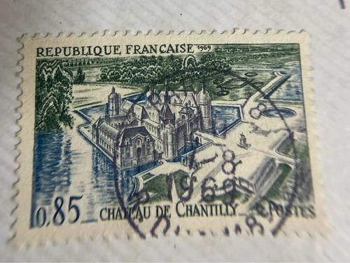 Sello Postal Francia 1969  Chateau De Chantilly 