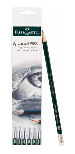 Lápiz Faber Castell 9000 Caja X 6 Unds. Dibujo