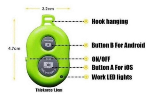 Imagen 3 de 4 de Control Remoto Bluetooth Disparador De Cámara