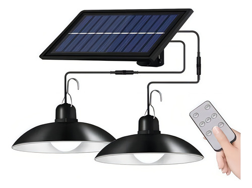 Lámpara Solar Colgante 4800 Mah Lámpara Solar De 2 Cabezales Color Cold Light