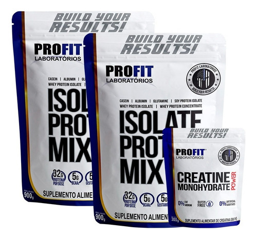2x Isolate Protein Mix Isolado 900g + Creatina 300 - Profit Sabor Coco
