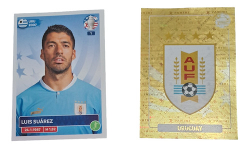 Luis Suarez + Escudo Uruguay Copa America Usa 2024 Panini 