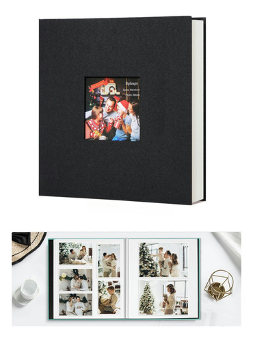 Álbum De Fotos Grande - Álbum De Recortes Magnético Autoadhesivo Diy - 40 Páginas En Blanco Con Cubierta De Marco De Tela - Ideal Para Bodas, Cumpleaños