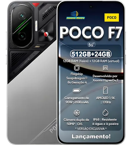 Xiaomi Poco F7 512gb+24gb Ram 5g 6.500mah 6,83'' Nfc Lacrado