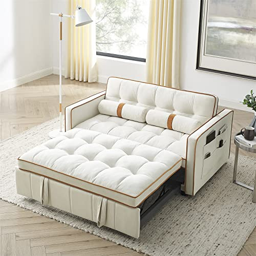 Ywufuart Moderno Sofá Cama Extraíble De 55.5 Pulgadas, Bolsi