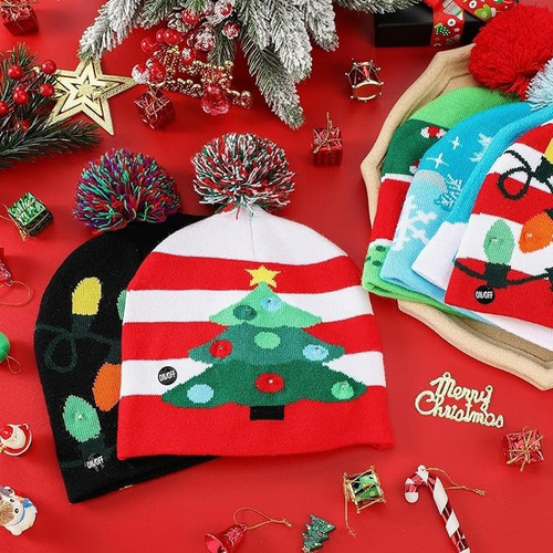 Gorro De Navidad Con Luz Led Regalo Navideño Mayoreo